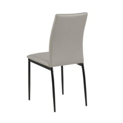 Обеденный стул DEMINA, 53x43,5x92см, ткань  имитация кожи серо-коричневый PU