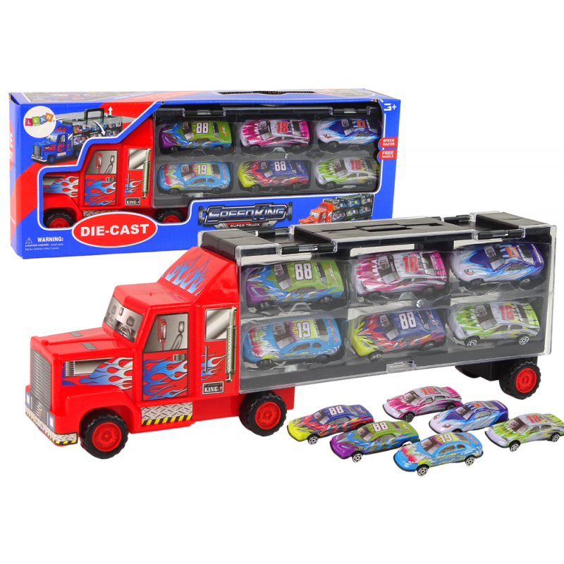 Transport Truck and Race Car Set 12pcs.