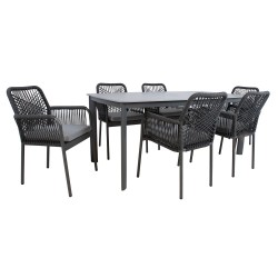 Garden furniture set HELA table and 6 chairs