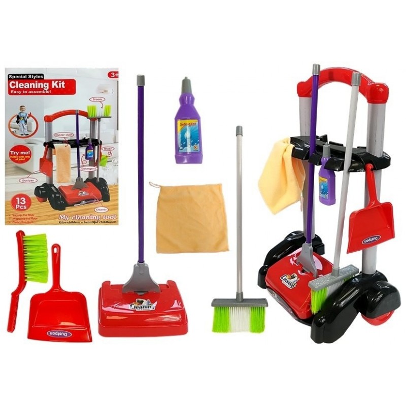Cleaner's Trolley with a Rotating Brush + Accessories