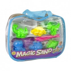 Magic Kinetic Sand in 3 Pastel Colours + Dinosaurs moulds