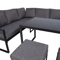 Set LEIPZIG corner sofa, 2 ottomans, table