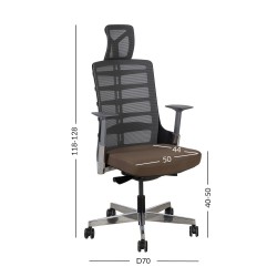 Рабочий стул SPINELLY серо-коричневый   серый