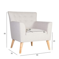 Кресло MOVIE 83x76xH83см, обивка  ткань, цвет  светло-серый