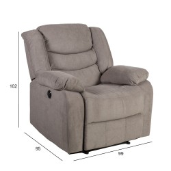 Armchair CYRUS recliner, taupe