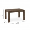 Обеденный стол TURIN 90x125 165xH75см, материал  дуб, цвет  дымчатый дуб, обработка  промасленный