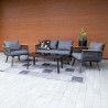 Garden furniture set MALAGA table, sofa and 2 chairs, black