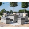Garden furniture set ASCOT corner sofa, table and 2 ottomans, grey