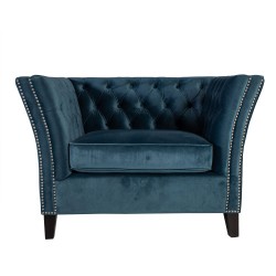 Кресло MAYERS 113x86xH78см, материал покрытия  бархат, цвет  морской синий