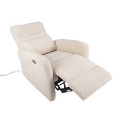 Кресло-реклайнер SAHARA электрический механизм 79x90xH102см, материал покрытия  ткань, цвет  натуральный белый
