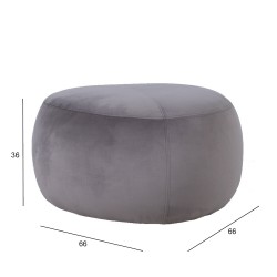 Pouf UMI grey velvet