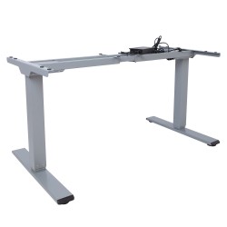Table leg ERGO OPTIMAL electric adjustable, dual motors, silver grey