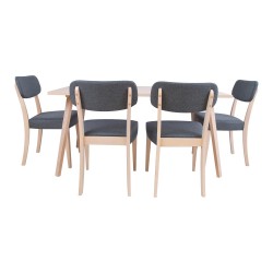 Söögilauakomplekt ADORA laud ja 6 tooli, hele pöök